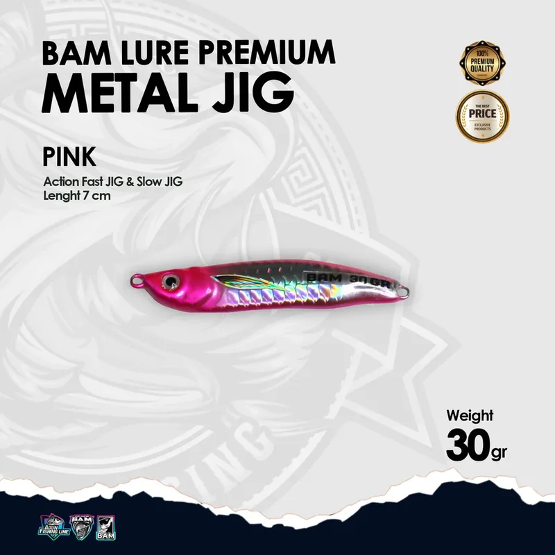 BAM Lure Premium Metal Jig - 30 gr Pink