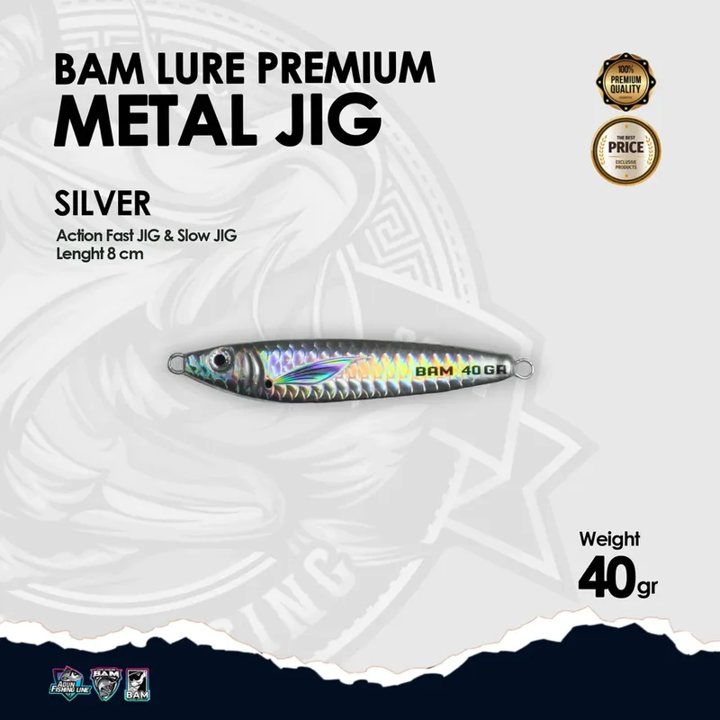 BAM Lure Premium Metal Jig - 40 gr Silver