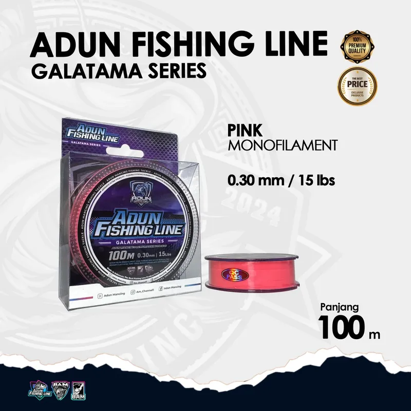 Adun Fishing Line Galatama Series 100m - 0,30 Pink Stabilo