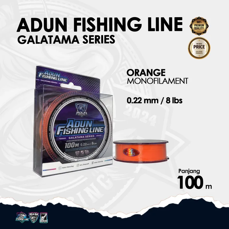Adun Fishing Line Galatama Series 100m - 0,22 Oren Stabilo