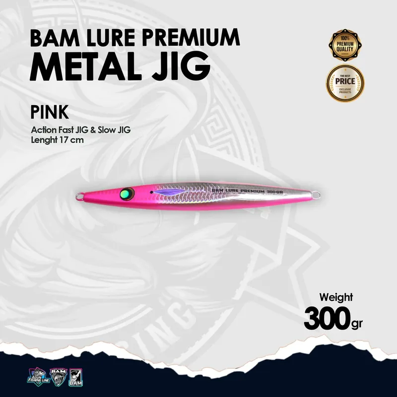 BAM Lure Premium Metal Jig - 300 gr Pink