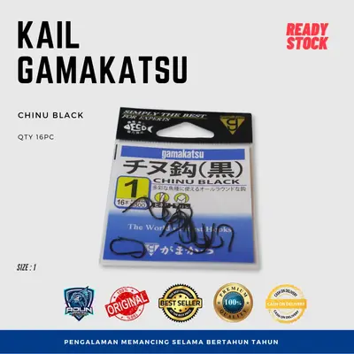 Kail Gamakatsu Chinu Black no 1 Tanpa Lubang