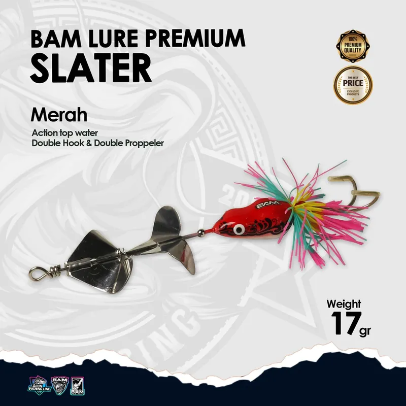 BAM Lure Premium Slater - Action Top Water - Merah