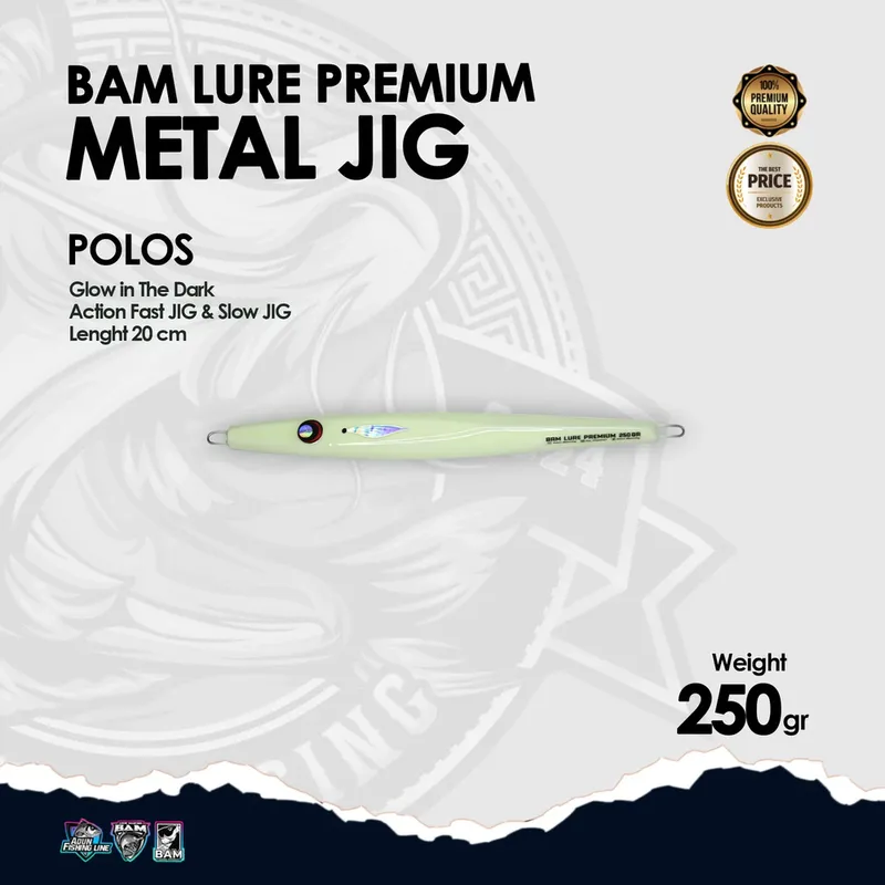 BAM Lure Premium Metal Jig Glow in the Dark (GID) - 250 gr Polos