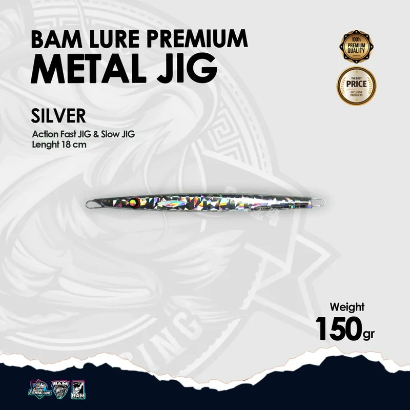 BAM Lure Premium Metal Jig - 150 gr Silver