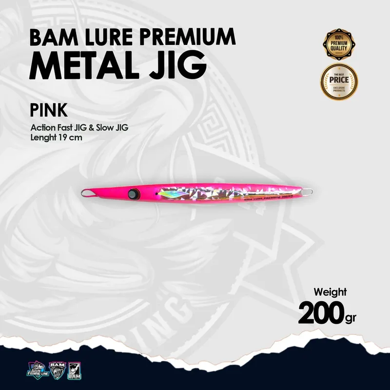 BAM Lure Premium Metal Jig - 200 gr Pink