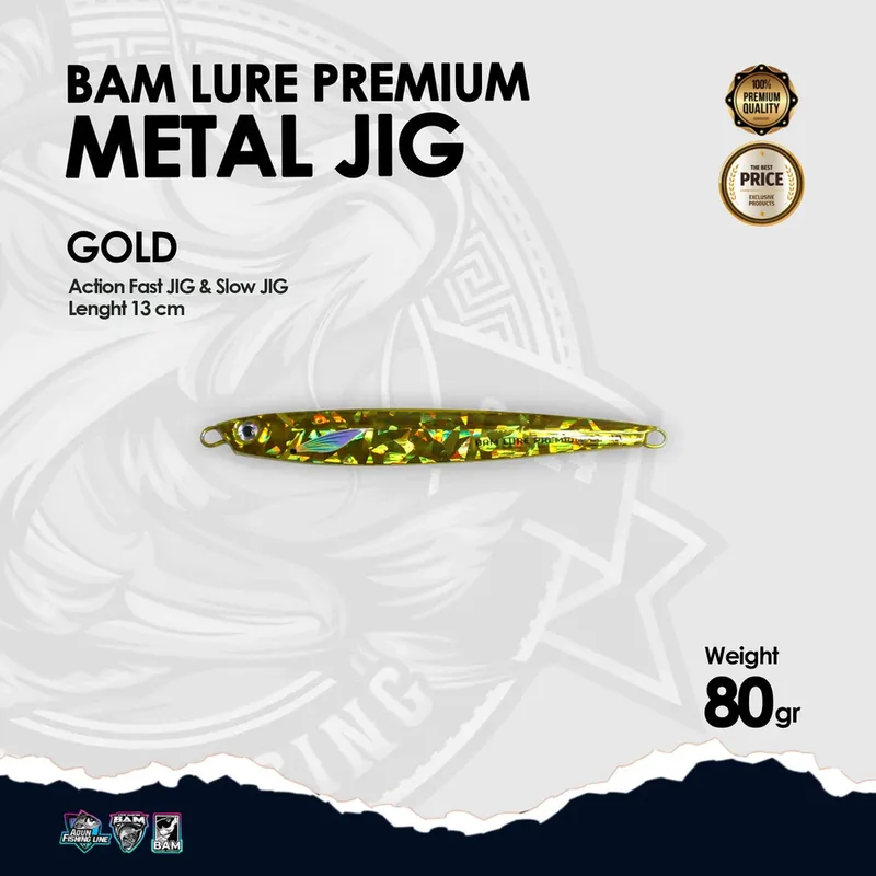 BAM Lure Premium Metal Jig - 80 gr Gold