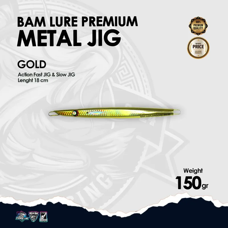 BAM Lure Premium Metal Jig - 150 gr Gold