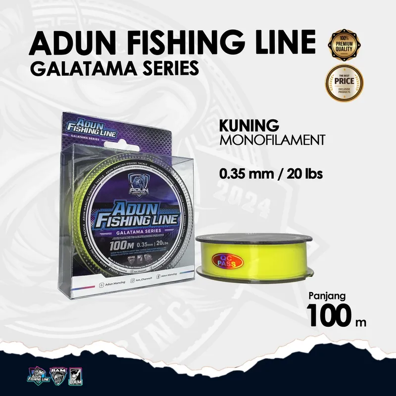 Adun Fishing Line Galatama Series 100m - 0,35 Kuning Stabilo