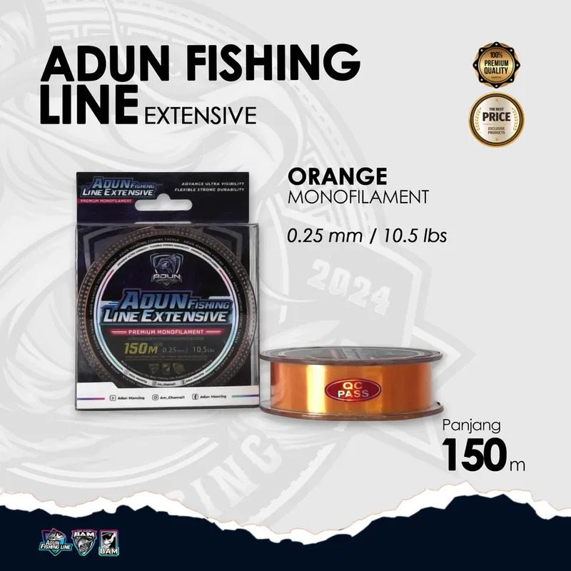 Adun Fishing Line Extensive 150m - Oren Bening 0,25 mm