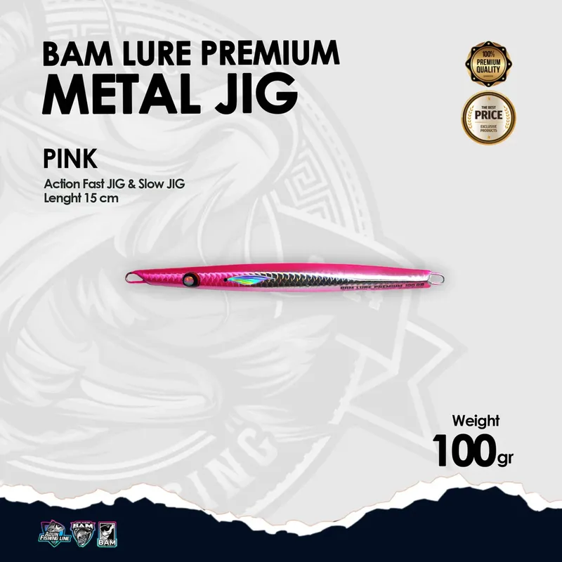 BAM Lure Premium Metal Jig - 100 gr Pink