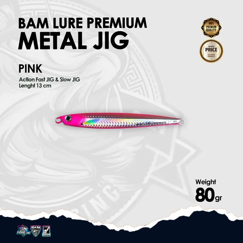 BAM Lure Premium Metal Jig - 80 gr Pink