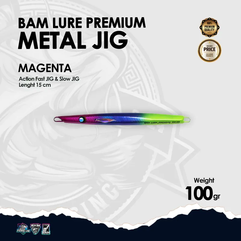 BAM Lure Premium Metal Jig - 100 gr Magenta
