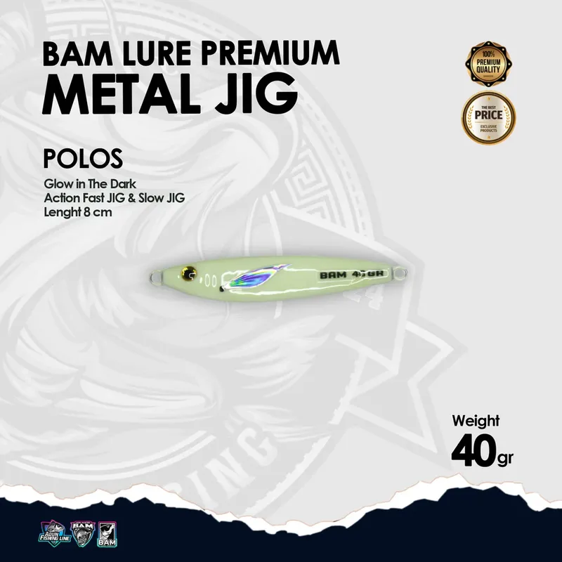 BAM Lure Premium Metal Jig Glow in the Dark (GID) - 40 gr Polos