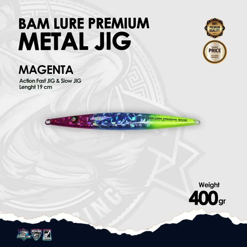 BAM Lure Premium Metal Jig - 400 gr Magenta