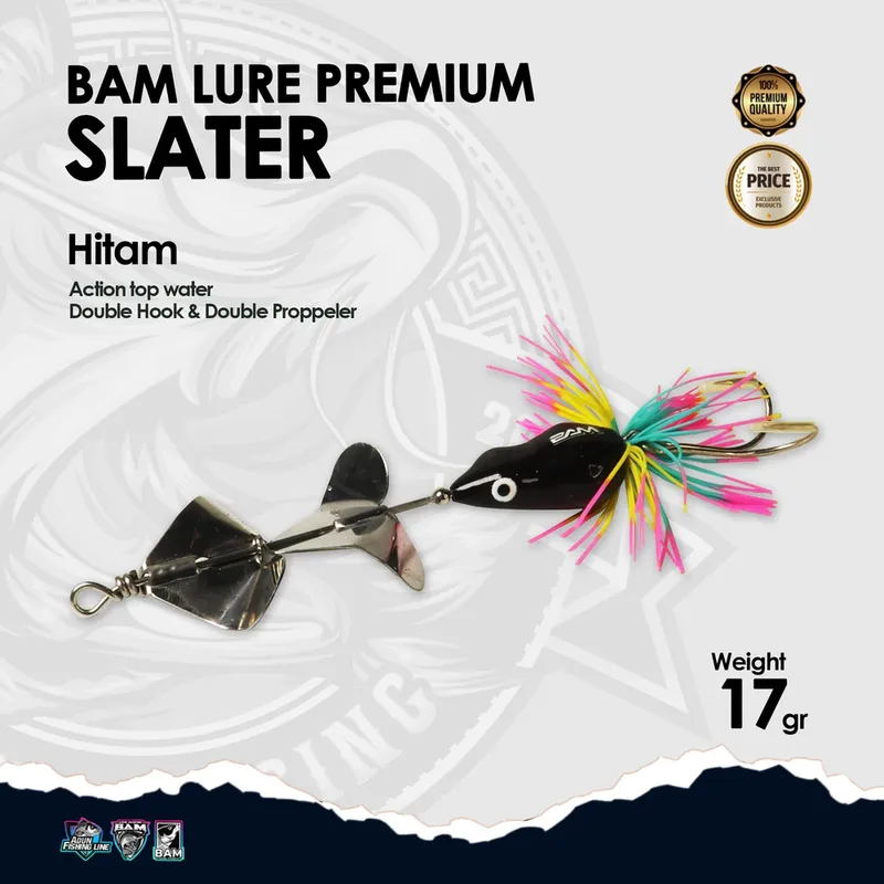 BAM Lure Premium Slater - Action Top Water - Hitam