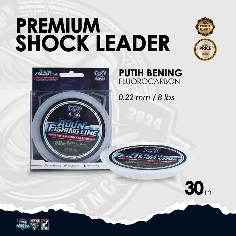 Adun Fishing Line Premium Shock Leader - 0,22 mm / 8lbs · 30 Meter