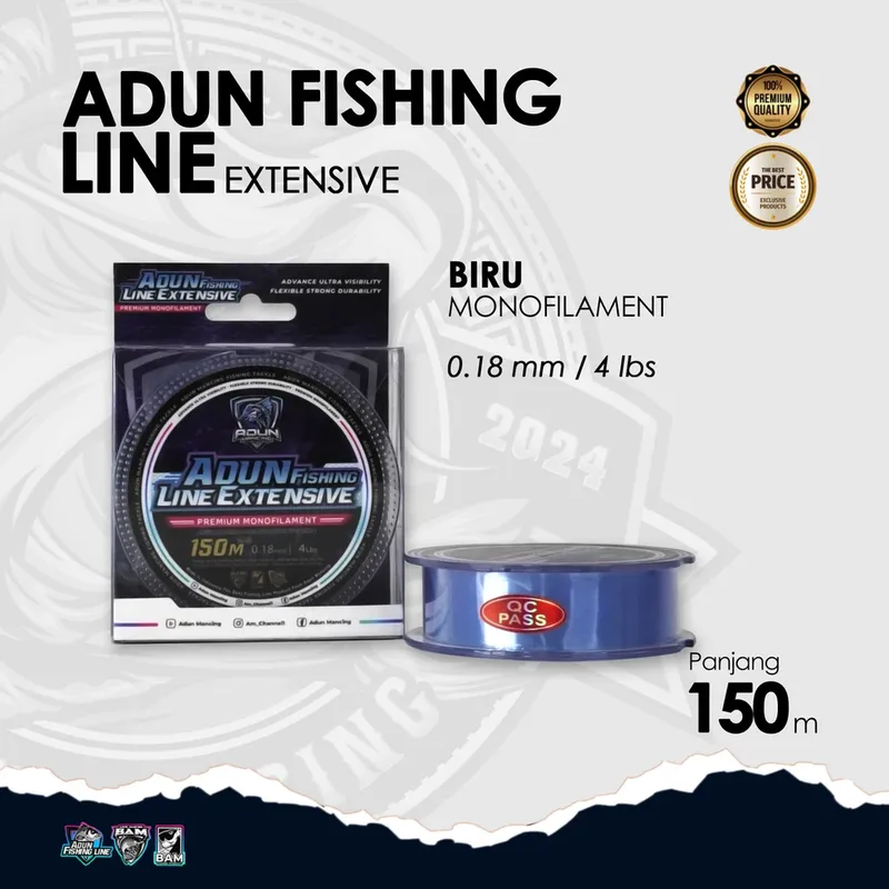 Adun Fishing Line Extensive 150m - Biru Bening 0,18 mm