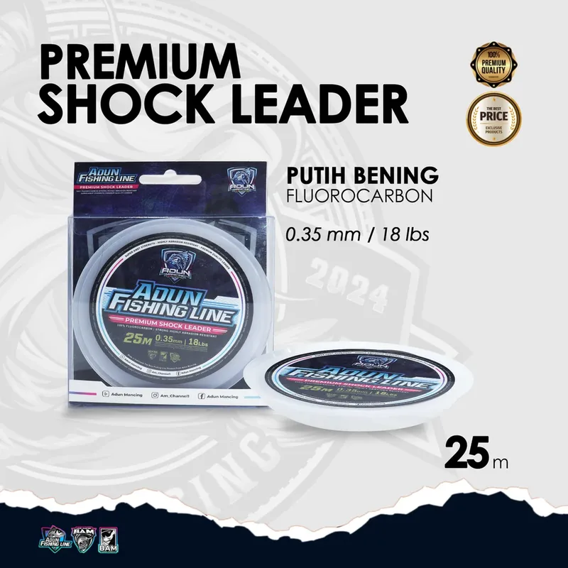 Adun Fishing Line Premium Shock Leader - 0,35 mm / 18lbs · 25 Meter