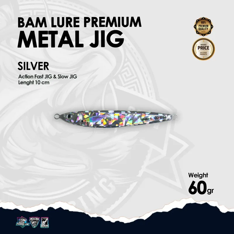 BAM Lure Premium Metal Jig - 60 gr Silver