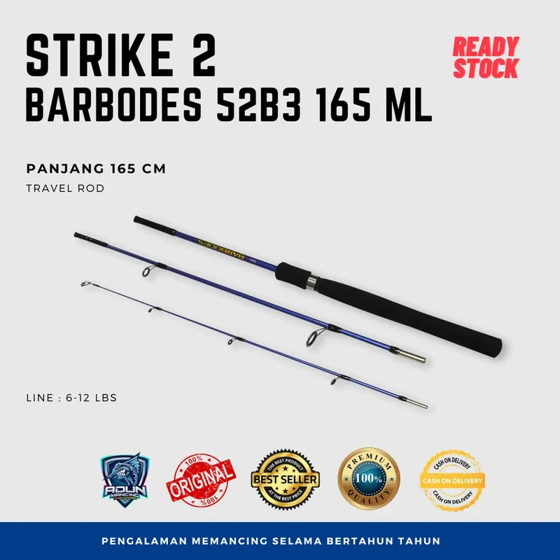 Joran Strike 2 Barbodes Sambung 3 Travel Rod - 165 cm