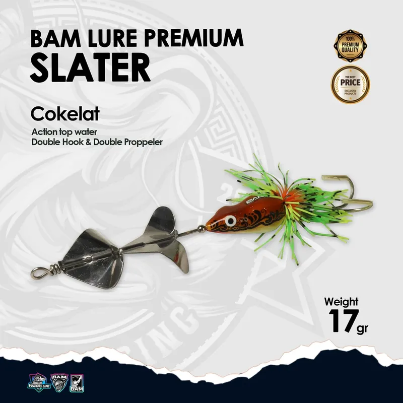 BAM Lure Premium Slater - Action Top Water - Coklat