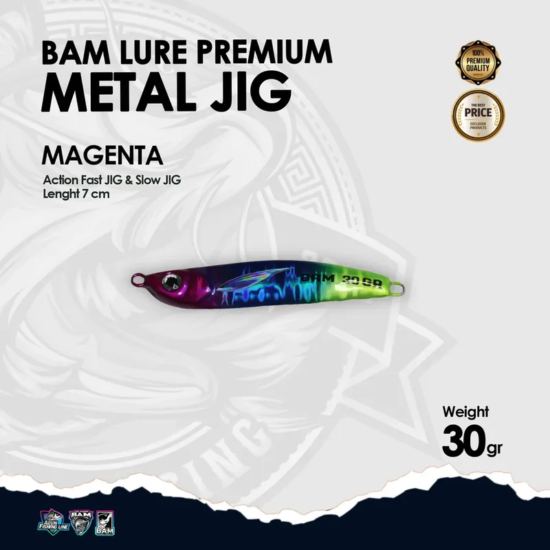BAM Lure Premium Metal Jig - 30 gr Magenta