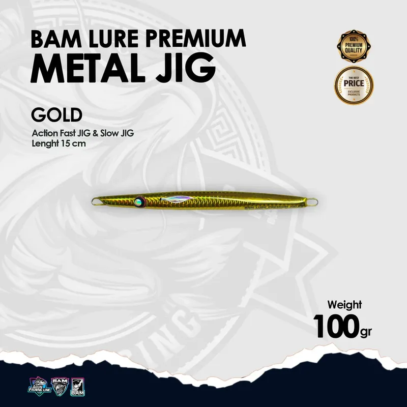 BAM Lure Premium Metal Jig - 100 gr Gold