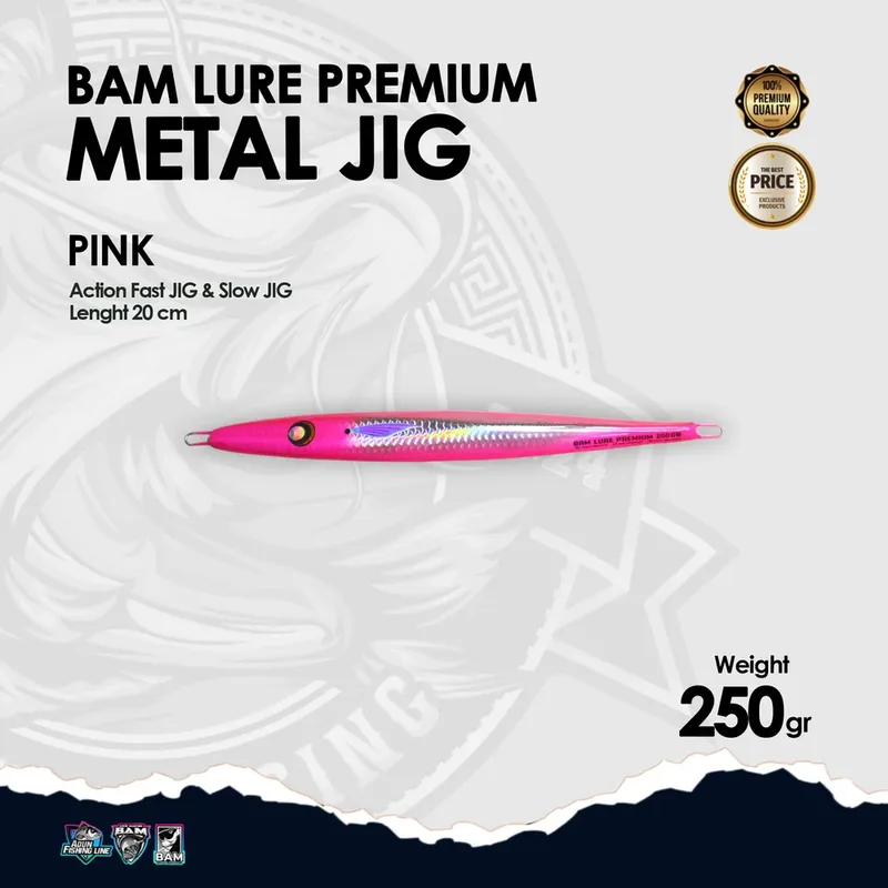 BAM Lure Premium Metal Jig - 250 gr Pink