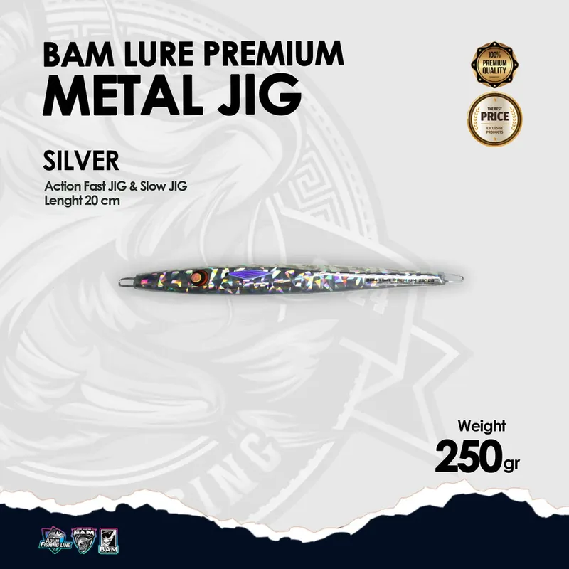 BAM Lure Premium Metal Jig - 250 gr Silver