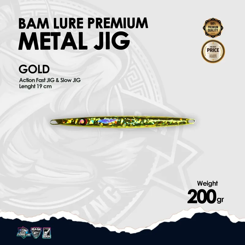 BAM Lure Premium Metal Jig - 200 gr Gold