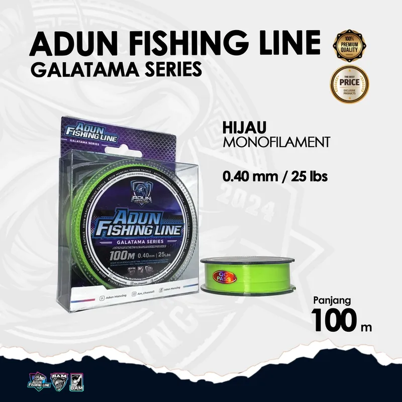 Adun Fishing Line Galatama Series 100m - 0,40 Hijau Stabilo