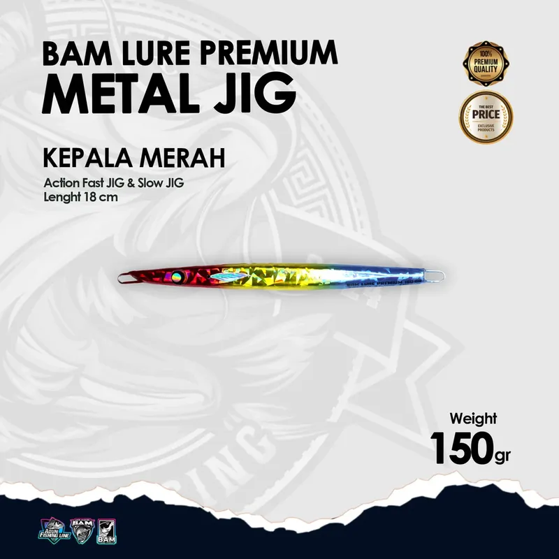 BAM Lure Premium Metal Jig - 150 gr Kepal Merah