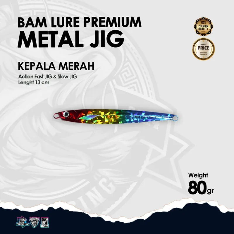 BAM Lure Premium Metal Jig - 80 gr Kepal Merah