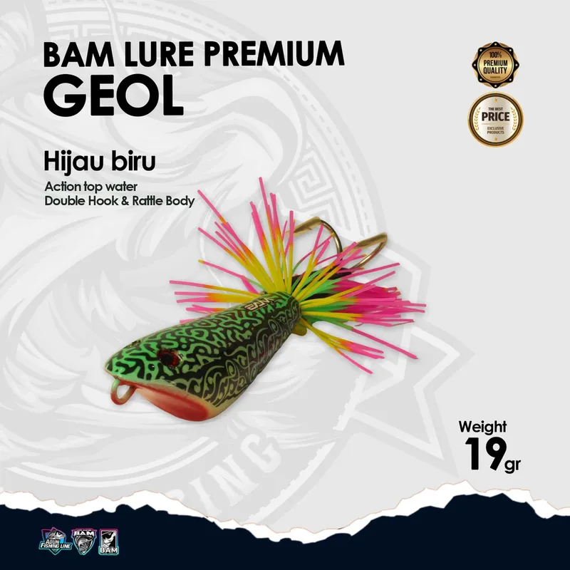BAM Lure Premium Geol - Action Top Water - Hijau Biru