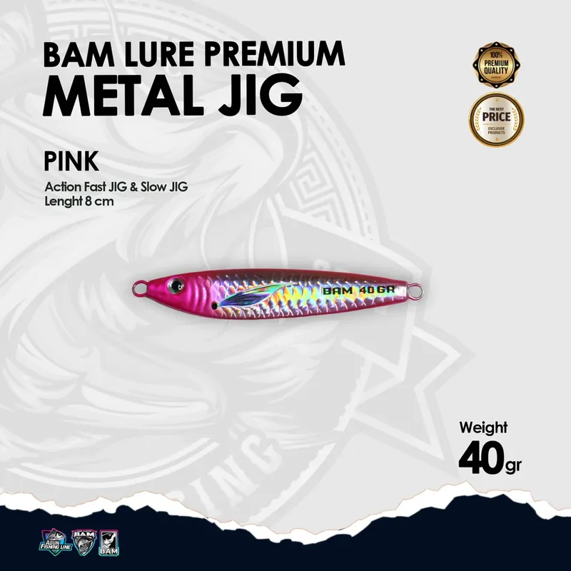 BAM Lure Premium Metal Jig - 40 gr Pink