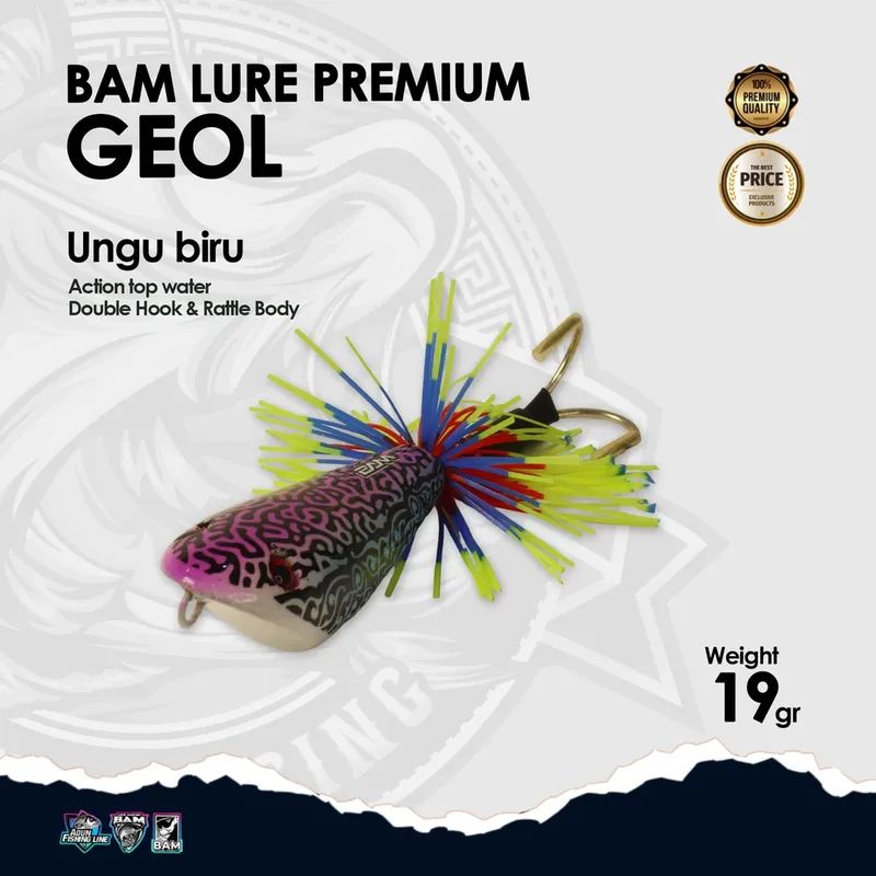 BAM Lure Premium Geol - Action Top Water - Ungu Biru