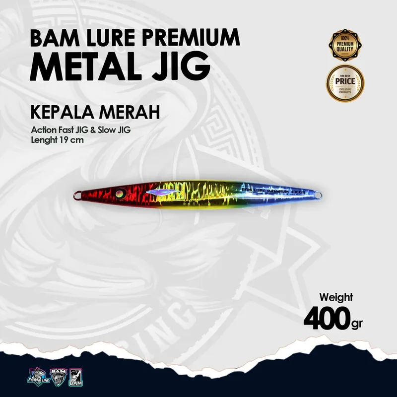 BAM Lure Premium Metal Jig - 400 gr Kepala Merah