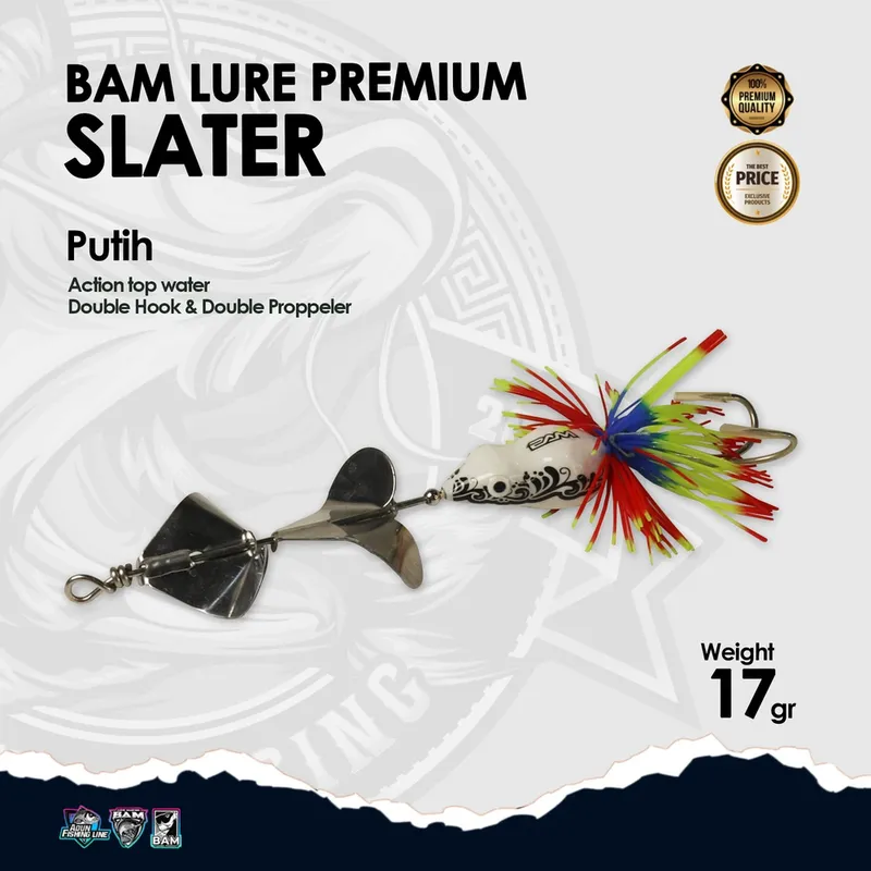 BAM Lure Premium Slater - Action Top Water - Putih