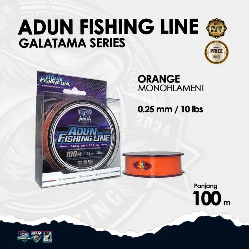 Adun Fishing Line Galatama Series 100m - 0,25 Oren Stabilo