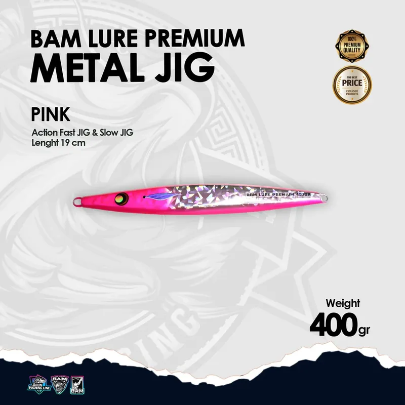 BAM Lure Premium Metal Jig - 400 gr Pink