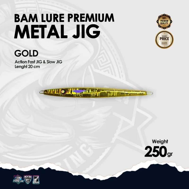 BAM Lure Premium Metal Jig - 250 gr Gold