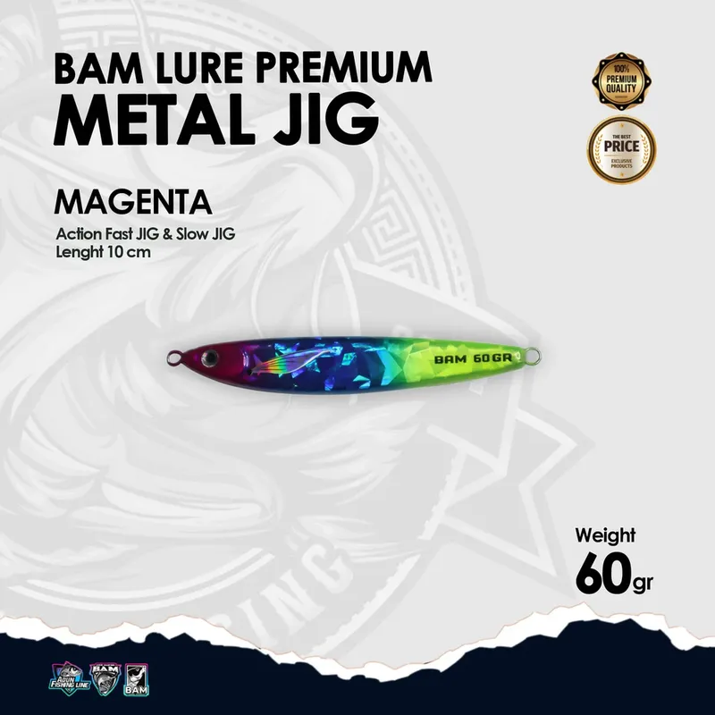 BAM Lure Premium Metal Jig - 60 gr Magenta