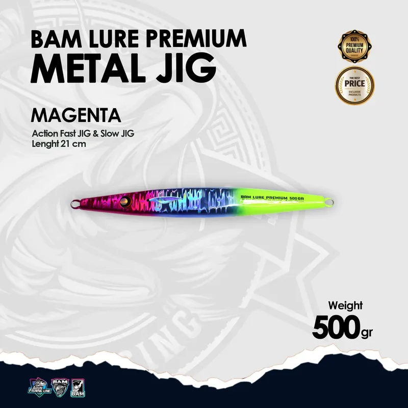 BAM Lure Premium Metal Jig - 500 gr Magenta