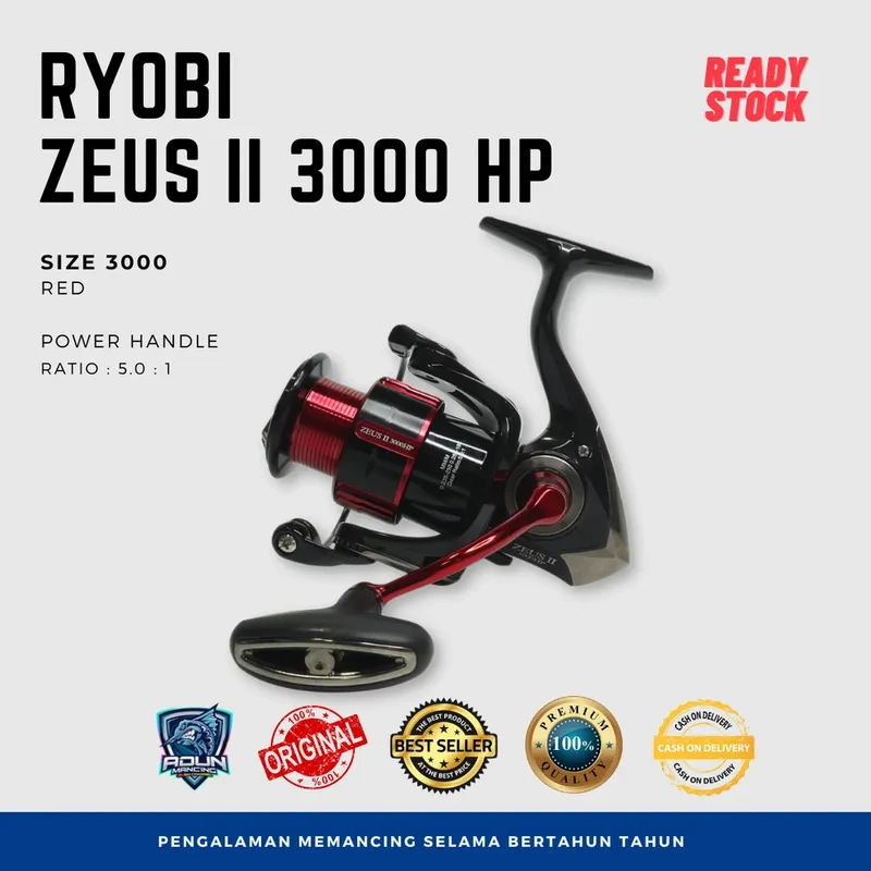 Reel Ryobi Zeus II 3000 Power Handle - Red