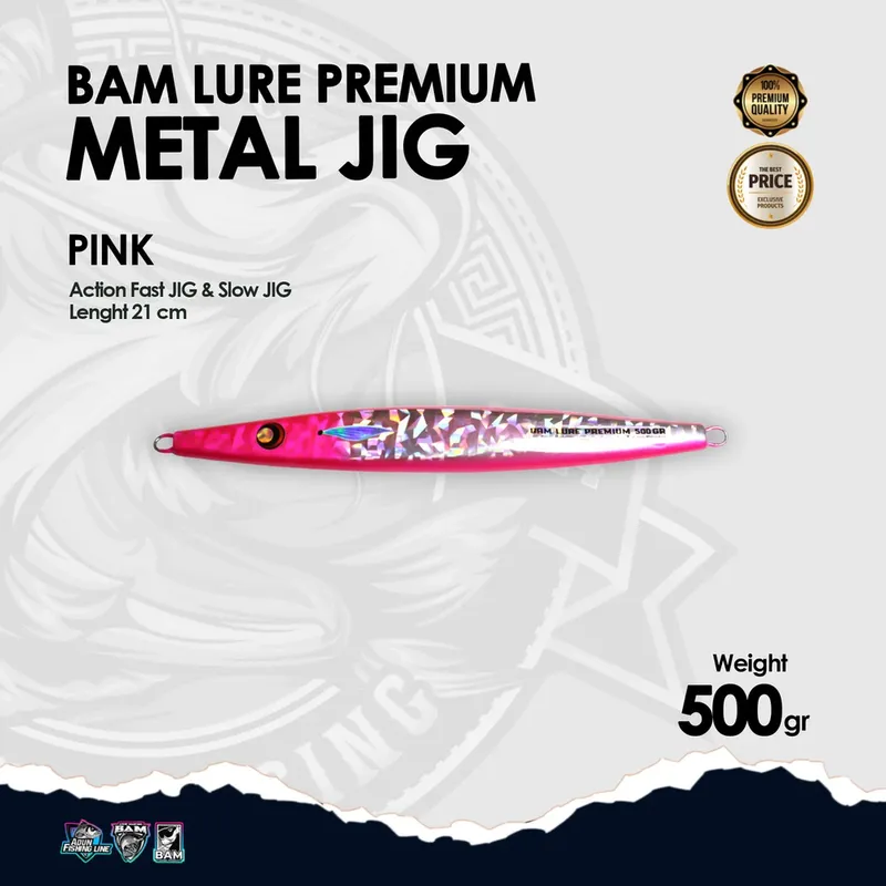 BAM Lure Premium Metal Jig - 500 gr Pink
