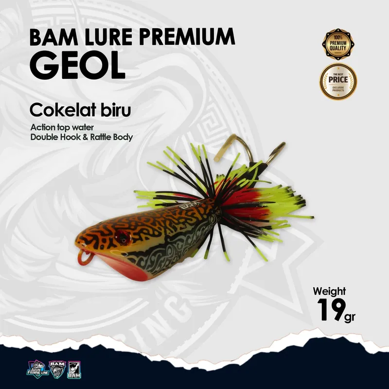 BAM Lure Premium Geol - Action Top Water - Coklat Biru