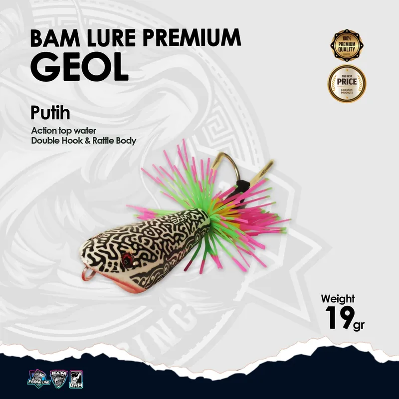 BAM Lure Premium Geol - Action Top Water - Putih