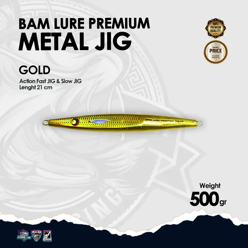 BAM Lure Premium Metal Jig - 500 gr Gold