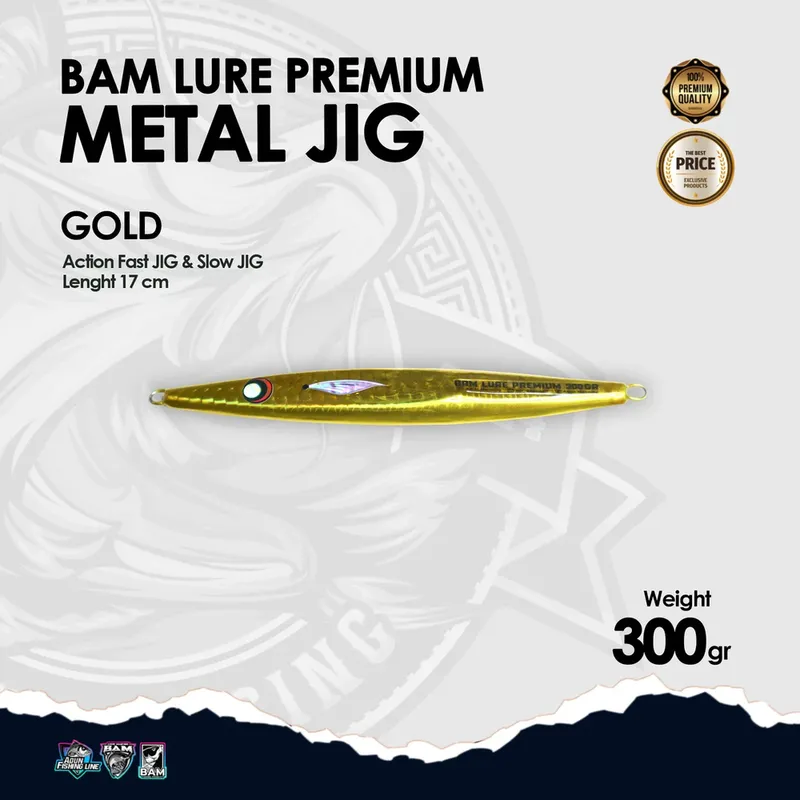 BAM Lure Premium Metal Jig - 300 gr Gold